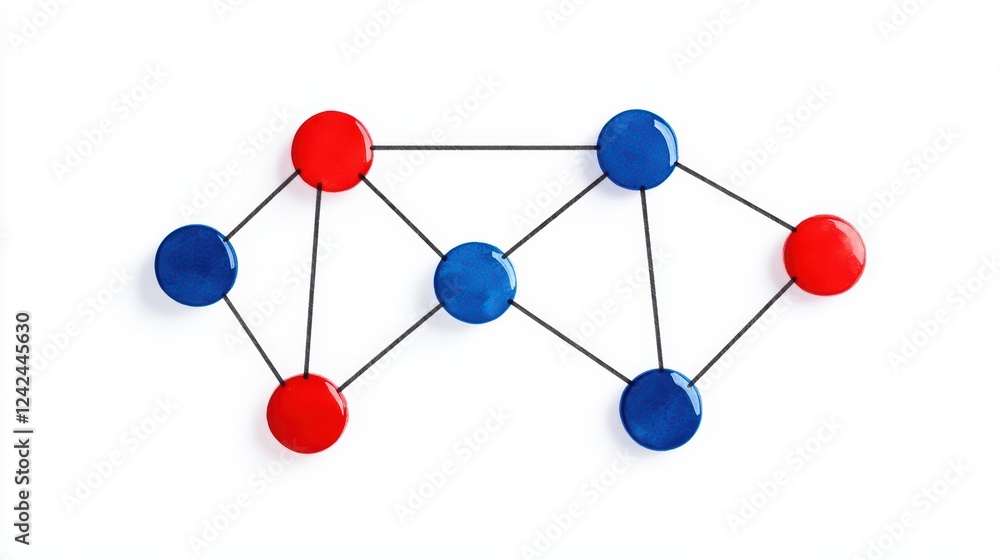 Poster colorful abstract network connection made with colorful circles