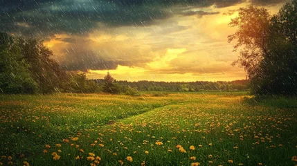 Poster 19.Heavy rain on sky with clouds - nice weather bg - photo of nature