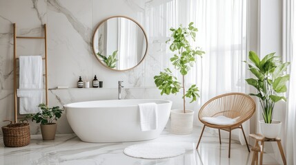 Serene Modern Bathroom Oasis: Luxurious Relaxation and Tranquility
