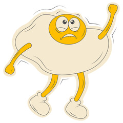 Retro Cartoon Sticker Isolated on White Background. Vector Character.