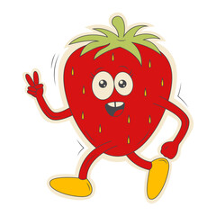 Retro Cartoon Sticker Isolated on White Background. Vector Character.