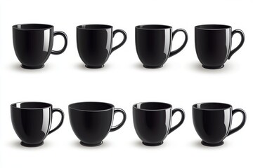 Sleek Black Coffee Mugs Collection - Modern Design for a Stylish Kitchen