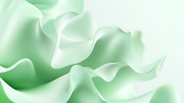 Mint green fabric waves, abstract background