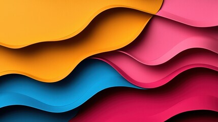 Obraz premium Vibrant Layers of Colorful Wavy Paper for Creative Design Background