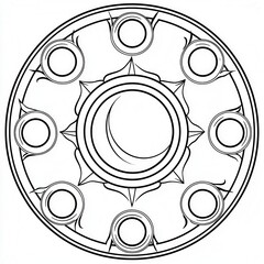 Intricate Circular Design with Symmetrical Geometric Patterns
