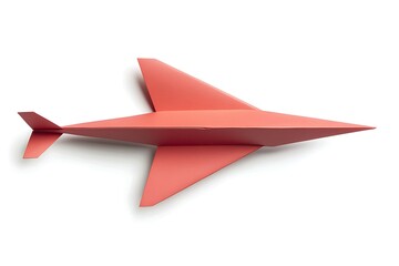 Fototapeta premium Paper airplane. Red paper plane on white
