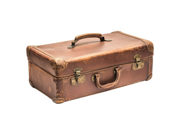 Vintage suitcase isolate on transparent background, PNG file