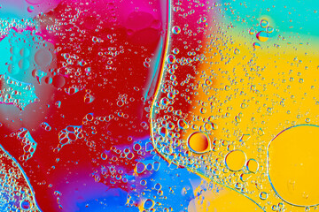 Abstract Multicolored Drops On Glass Macro  