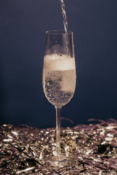 Champagne being poured into a glass