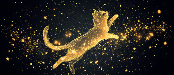 pet cat in illustrator drawing.