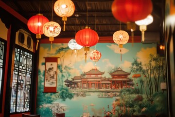 selfie and instagram friendly wall with chinese theme 