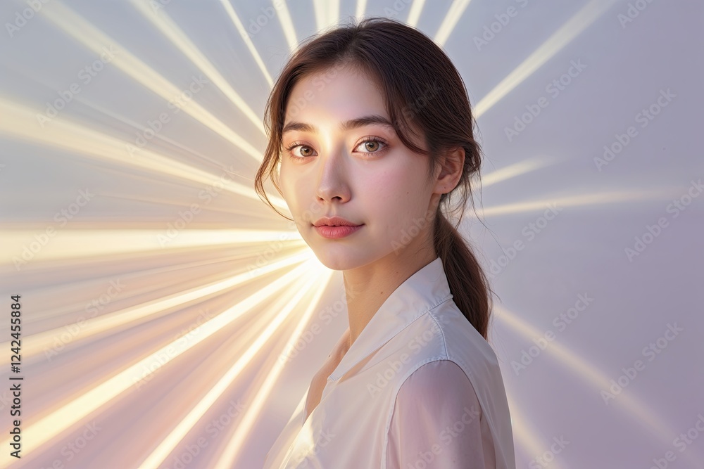 Poster soft gradient light overlay with gentle radiance on minimalist background