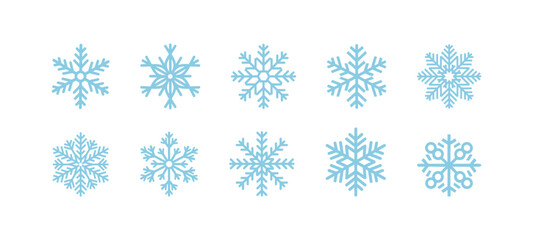 Snowflakes icon set. Snow sign. Snowflakes template. Snowflake winter. Snowflakes icons. Winter icon. Snowflake collection. Vector Illustration. Vector Graphic. EPS 10