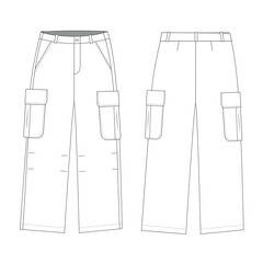 cargo pants mockup template clothing vector design