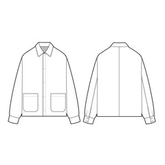 coveralls jacket mockup template clothing vector design
