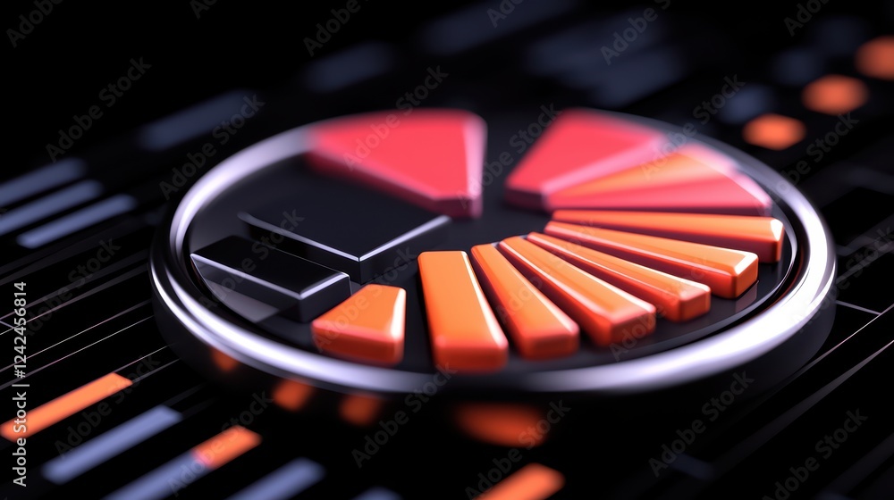 Poster futuristic data visualization with colorful elements and shapes