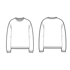 knitwear crewneck mockup template clothing vector design