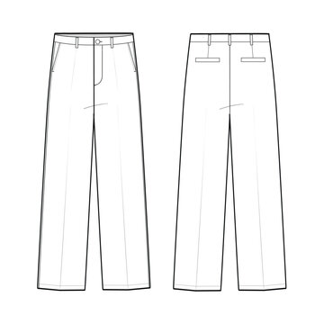 pleated pants mockup template clothing vector design