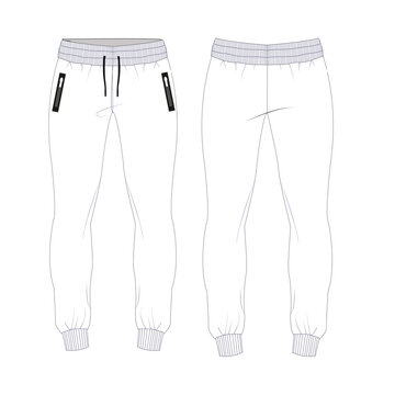 joger pants mockup template clothing vector design