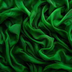 Obraz premium Dark Green Silk Fabric Draped Texture