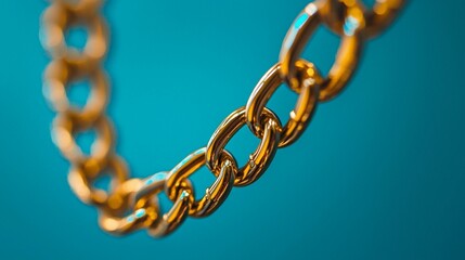 Obraz premium Golden Chain Links, Close-up