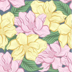 Magnolia flower pattern, fancy color and shape