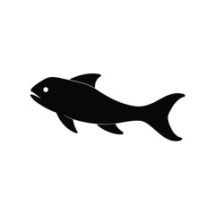 Fototapeta premium Black Ghost Knifefish Silhouette Vector and Black Ghost Knifefish Black Design Art