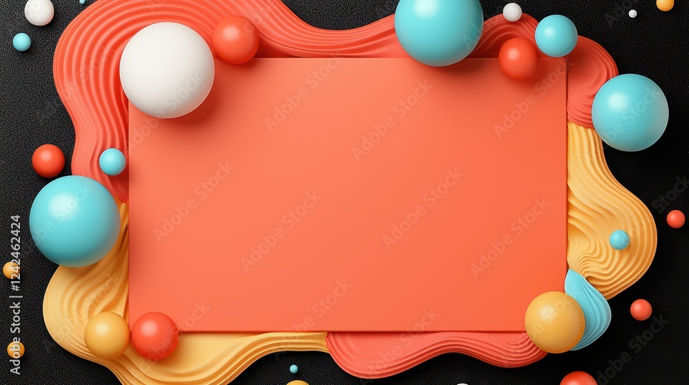 Poster colorful abstract background with geometric shapes and text space