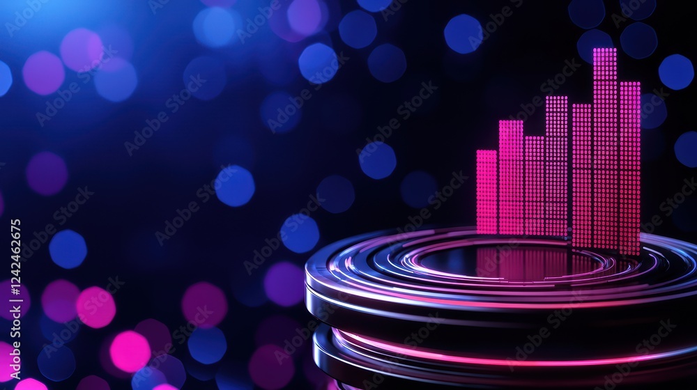 Aufkleber digital waveform visualization with colorful light effects