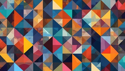 Abstract Colorful Triangular Geometric Pattern Design
