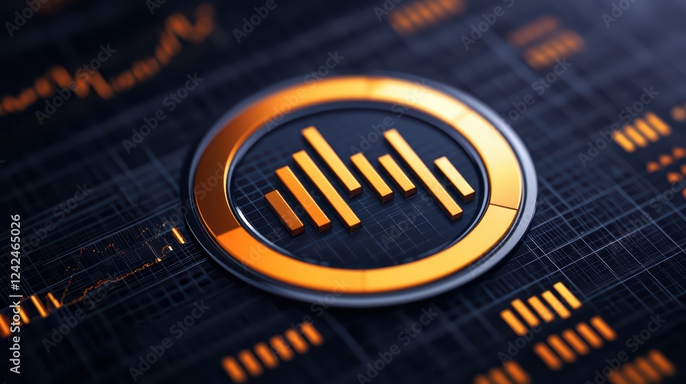 Poster abstract digital finance design with data visualization elements