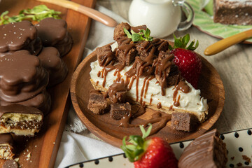 Chocolate alfajores stuffed biscuits argentinian peruvian sweet dessert food