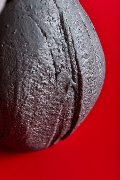 Close-up of rugged black ceramic surface