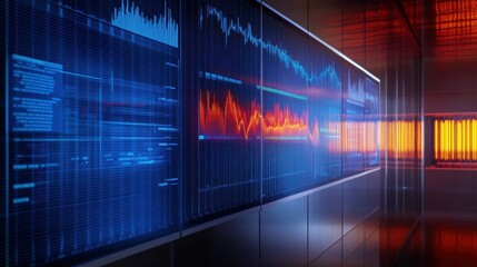 Closeup of a data log display screen revealing a series of thermal profiles and graphs captured during an experiment. The detailed visualizations are rich in data representing temperature