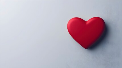 Obraz premium Red Heart Shape on Light Background for Love and Romance Themes