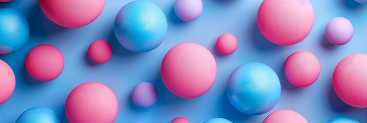 Abstract background with pink and blue circles, 3d rendering