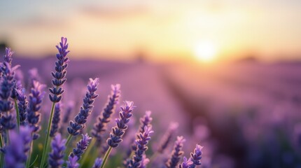 Obraz premium A close-up shot of a lavender field