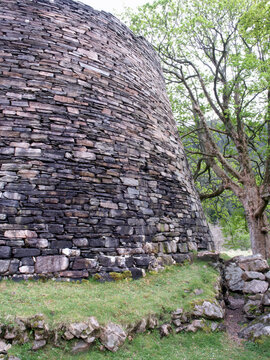 Dun Telve Broch remains and wall around the broch - vertical
