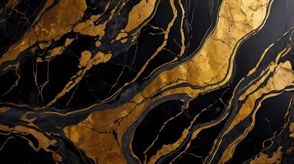 Obraz premium A striking abstract black and golden marble background with a grey effect