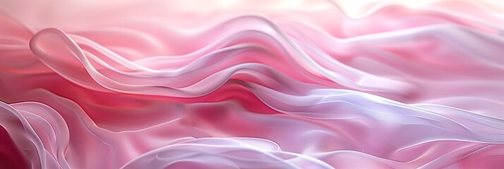 Obraz premium Abstract pink and white background with wavy shapes, creating an elegant wallpaper for your design projects