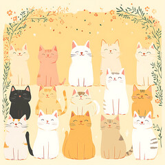 pet cat in illustrator drawing