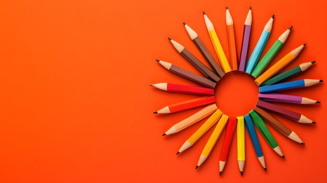 Minimalist top down view of a globe or sphere encircled by various colored awareness ribbons with soft shadows adding depth and dimension to the simple contemporary background