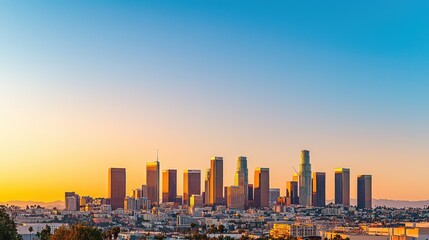 Obraz premium Los Angeles City Skyline at Sunset