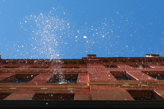 Snow storm from a third story window