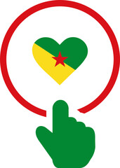 French Guiana click heart button flag icon