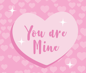 Romantic Valentine's Day Greeting Card Design with Pink Heart Background, Elegant Typography, and Sparkling Love Elements for Couples and Special Occasions