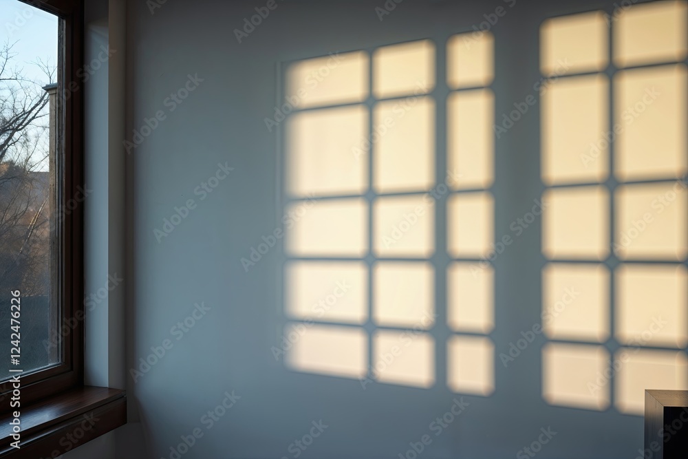 Poster isolated shadow overlay effect with natural window light background