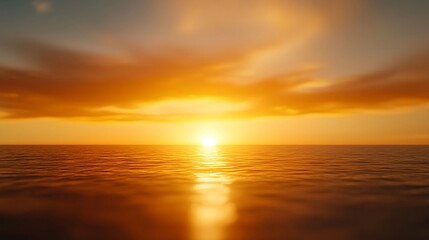 Obraz premium Golden Sunset Over Calm Ocean Water