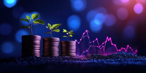 Ecoconscious financial growth with sustainable plants business nature