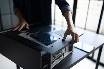 IT Engineer installing Hardware Equipment Development Facility Engineer  Maintenance computer Motherboard Electronic repair shop technology business